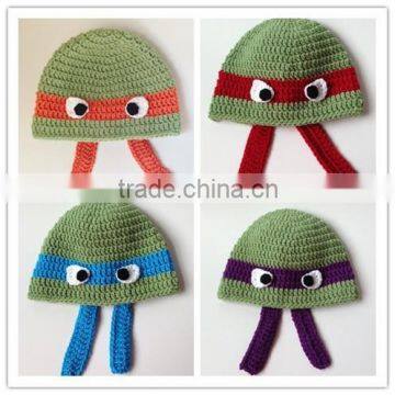 baby halloween gift knitted character ninja turtle hats