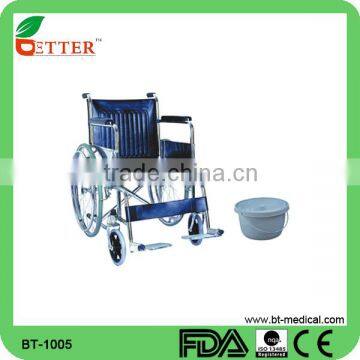 chrome steel commode wheelchair