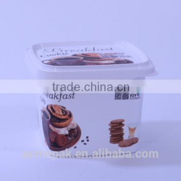 48oz IML biscuits ice cream cheese box with lid