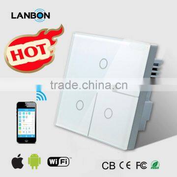 2015 Smart Home System Wifi Light Switch, Mobile Phone Control, Remote Control Switch from LANBON for Smart Home