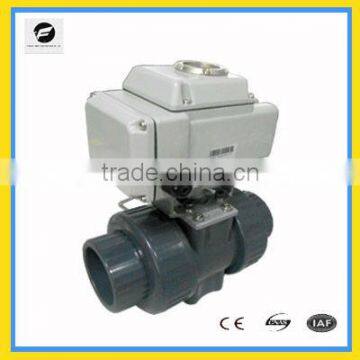 CTB series electric ball valve plastic material 12v 220c with manual override function ISO5211 standard for water treatment