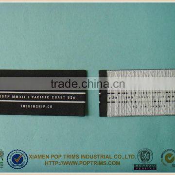 End fold black garment tag label