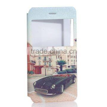 Concise design pu cell phone case animal for samsung gt-18552