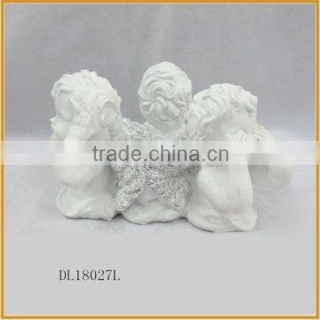three resin christmas angel with tealight holder for sale