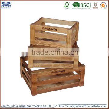 2016 Handmade Wooden Crates Rustic Vintage Look Storage Box for sale