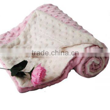 Every Child Likes Spring Style Lt Pink Baby Natural Minky Dot Blanket