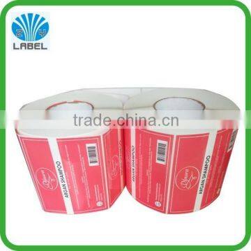 High quality custom shampoo label sticker, vinyl waterproof sticker for shampoo bottle, adhesive roll sticker