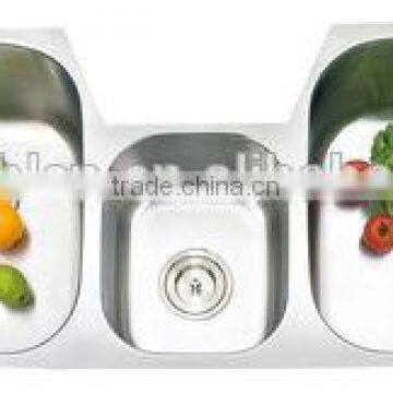 New Arrival CUCP Approval 11853A 16/18 Gauge Inox ss Kitchen Inset Triple Bowl Undermount Stainless Steel Sink