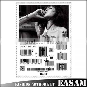 Wholesale bar code design arm band tattoo/body tattoo sticker/temporary tattoo