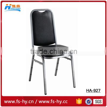 HC-927 high quality price steel hotel chair stacking black banquet chair