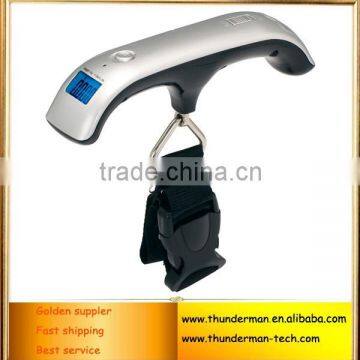High quality 50kg/20g Digital Hanging Baggage Scale with Belt and LED Blue Backlight