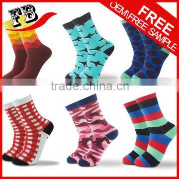 OEM services custom logo and brand name with different pattern colorful socks