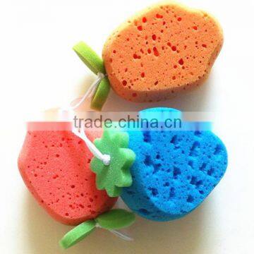 Promotional kids fashionable bath sponge,colored bath sponge