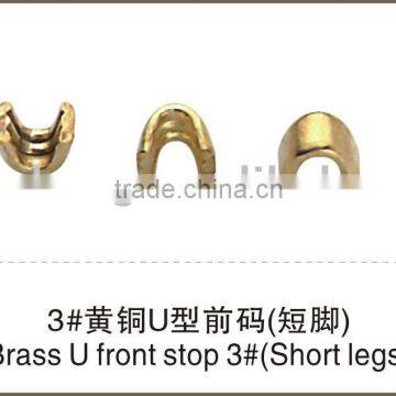 Brass U top stopper No.3 (Short legs) zipper accessories