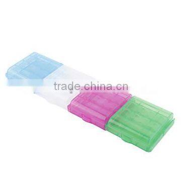 Colorful Plastic Case Plastic Transparent 4 x 14500/AA Battery Case