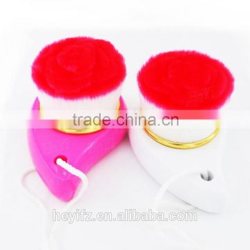 Beauty equipment professional cosmetic brushes cleaning brush for face red flower top hair