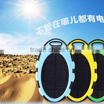 5000mah Solar Power Bank Portable Waterproof Dirtproof Shockproof Solar Panel USB LED Torch Charger Emergency Battery for iPhone