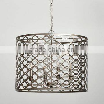 11.29-1 A statement lighting piece pendants allover trellis pattern a variety of prints and colors in a room