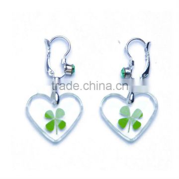 Lottery Lucky four leaf clover earring jewelry wholesale