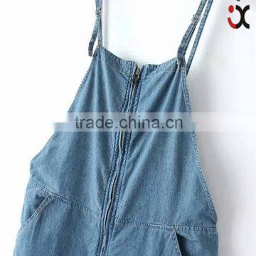Casual Style Loose Fit Denim Overall With Zip Deatails (JXA072) photo-4