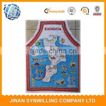 kitchen cotton aprons with map design printed aprons