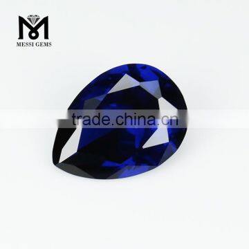 Synthetic 113# Blue Pear Machine Cut Faceted Artificial Spinel Gemstone