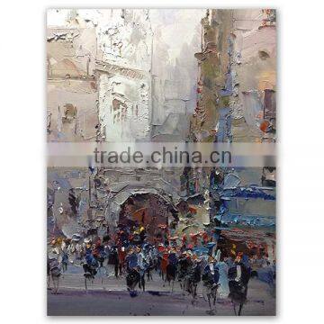 Shanghai streetscape canvas art painting by original