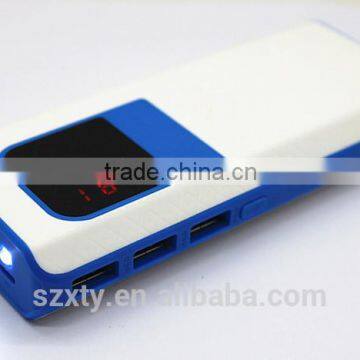 2016 alibaba china market 10000mah power bank with LCD screen and LED light