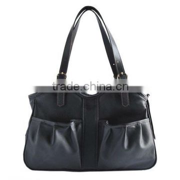 high quality fashion pet handbag with leather trim