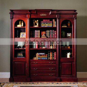 Antique Solid Wood Bookcase With Chest