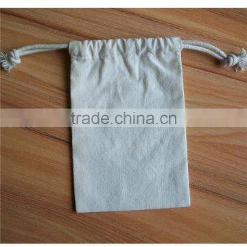 hot sale cotton custom logo drawstring small jewlery bag with nylon drawstring