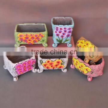 Accept low MOQ cement garden flower pot