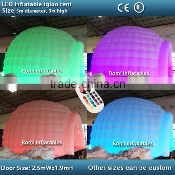 LED lighting inflatable igloo inflatable dome tent inflatable party tent with LED