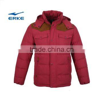 ERKE winter new arrivel mens winter padded jacket warm coat with hood windproof outwear windbreaker zip up 4 colors