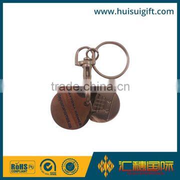 high quality promotional enamel token trolley coin keychain
