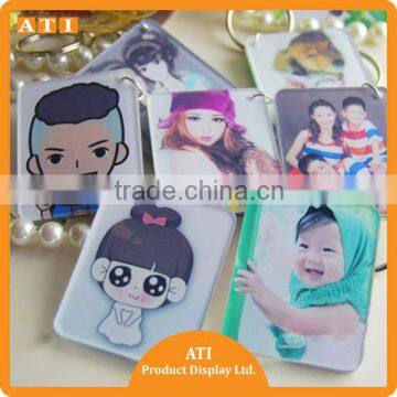 Hongkong supplier laser cut print custom acrylic photo frame keychain