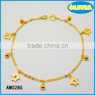 Olivia Jewelry Good Luck Dolphin Animal Charm 18k Gold Chain Anklet For Girls photo-3