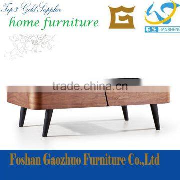 popular modern designer design wooden coffee table/glass coffee table