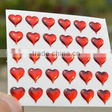 3D exposy dome heart shape sticker