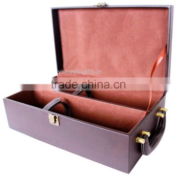 Hot selling High Quality PU Leather Wine Box,Bottle Leather Wine Carrier