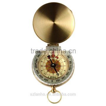 Tranditional Brass Metal Compass Pocket Watch Style Antique Camping Hiking Round