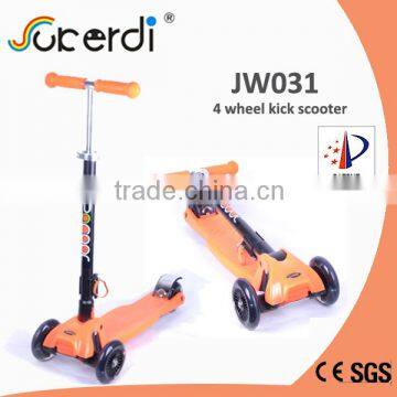 New model 4 wheels scooter, foldable kids scooter, kids pedal scooter