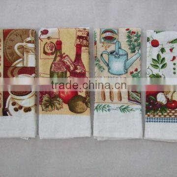 100% Cotton Terry Cloth Printed Kitchen Towels Customized Printed Towel Vegetable Designs Pigment Kitchen Towel