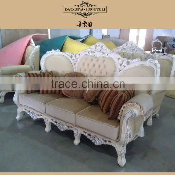 French romatic heart silver leaf wedding design hand wood sofa set