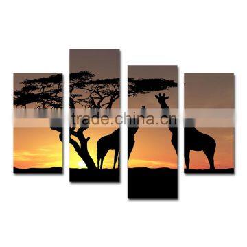 Modern popular Giraffe African sunset canvas prints frameless