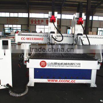 Two head cnc router 1500*3000mm with vacuum table