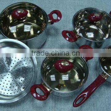 12Pieces Marble Color Stainess Steel Cookware Pot Set