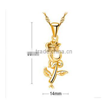 Sterling sliver gold rose flower and sliver rose flower wholesale charm pendant