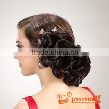 Rose hair flowers suppliers, wigs wig hair accessories, salon synthetic hair piece for updo