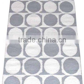 Circle design flat weave cotton dhurrie rugs